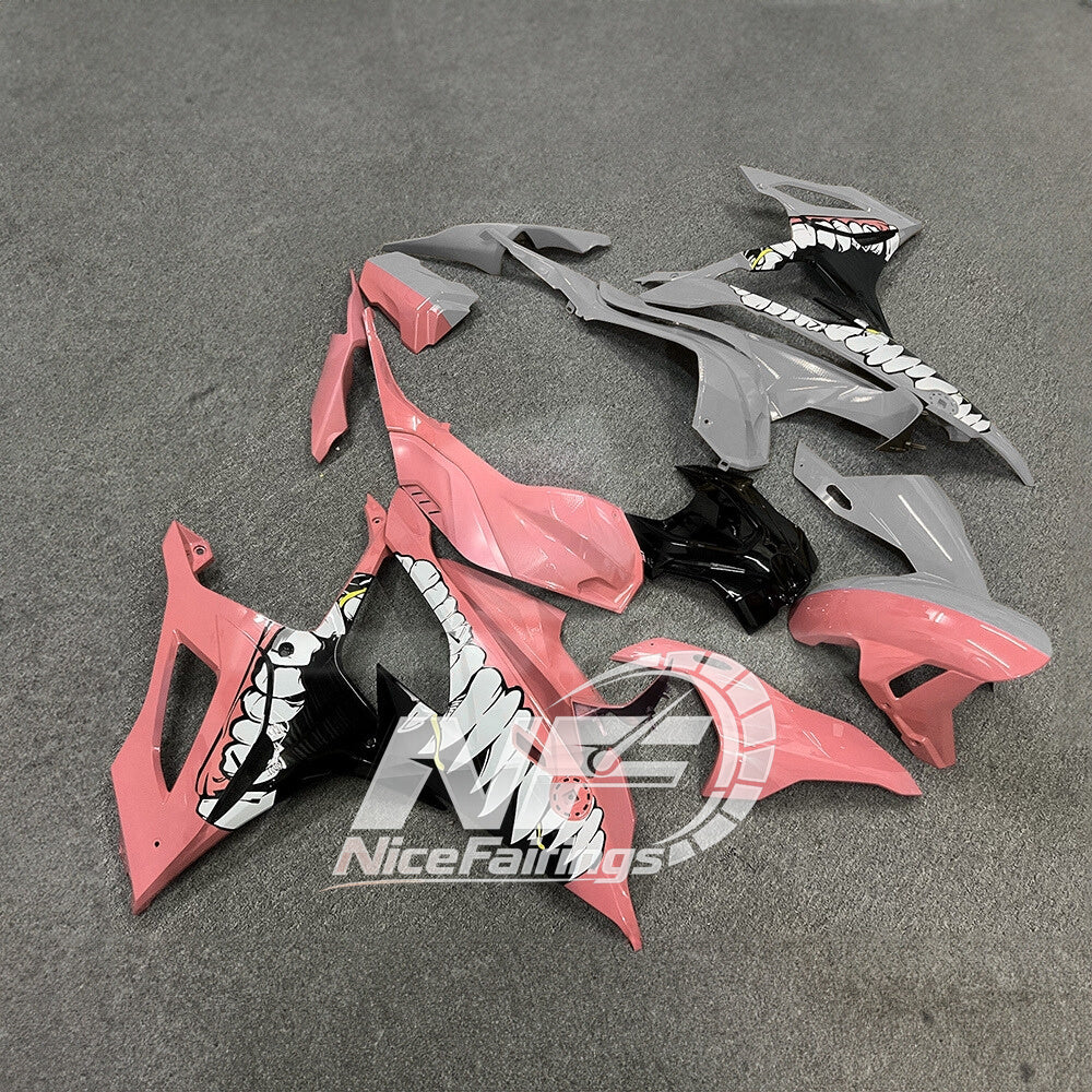 For BMW S1000RR 2019-2022 Grey Blue Motorcycle Fairing Kit, Aftermarket ABS Body Panels | NiceFairings - side angle image