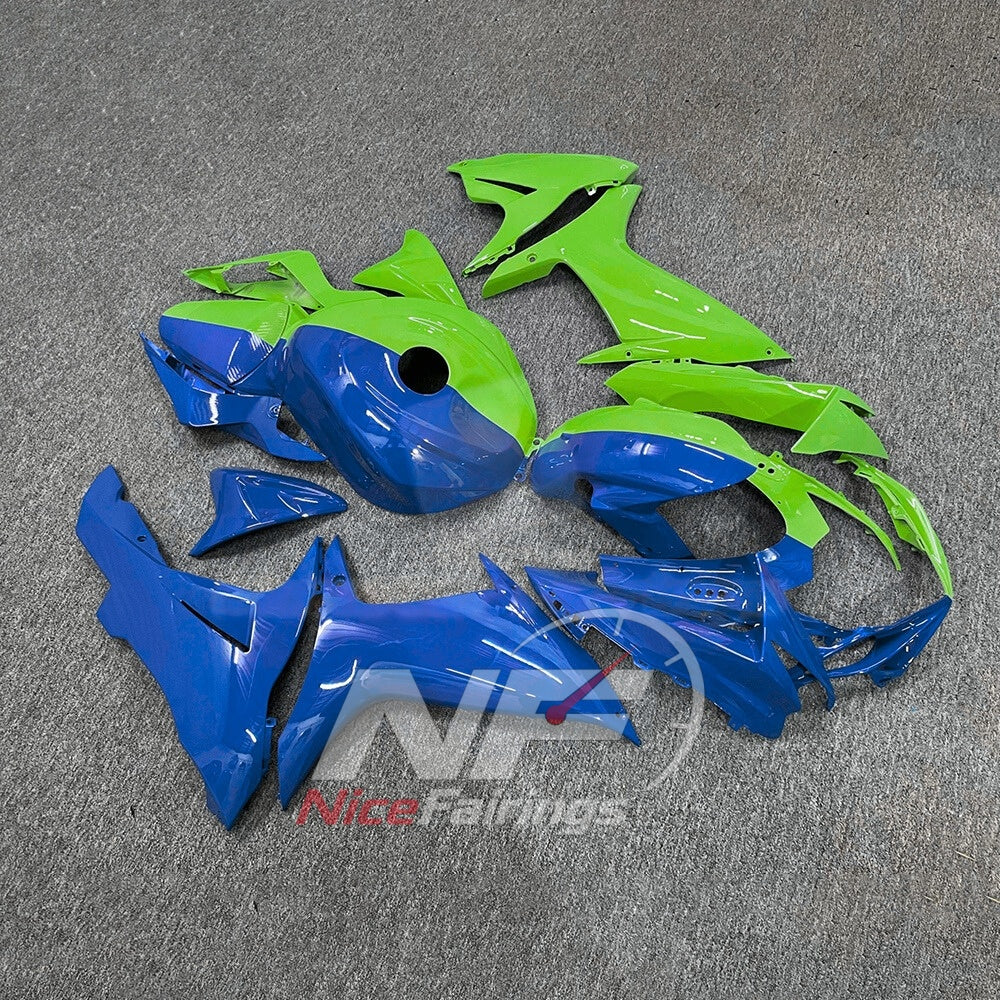 For Suzuki GSXR600 GSXR750 K11 2011-2016 Motorcycle Fairing Kit Blue Green Body Panels | NiceFairings - side angle image