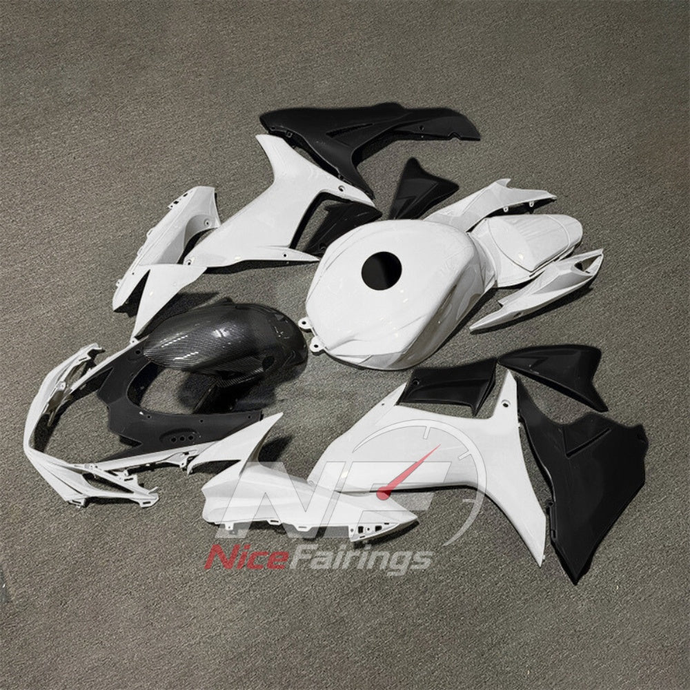 For Suzuki GSXR600 GSXR750 K11 2011-2016 ABS Fairing Kit White Black Painted Bodywork | NiceFairings - side angle image