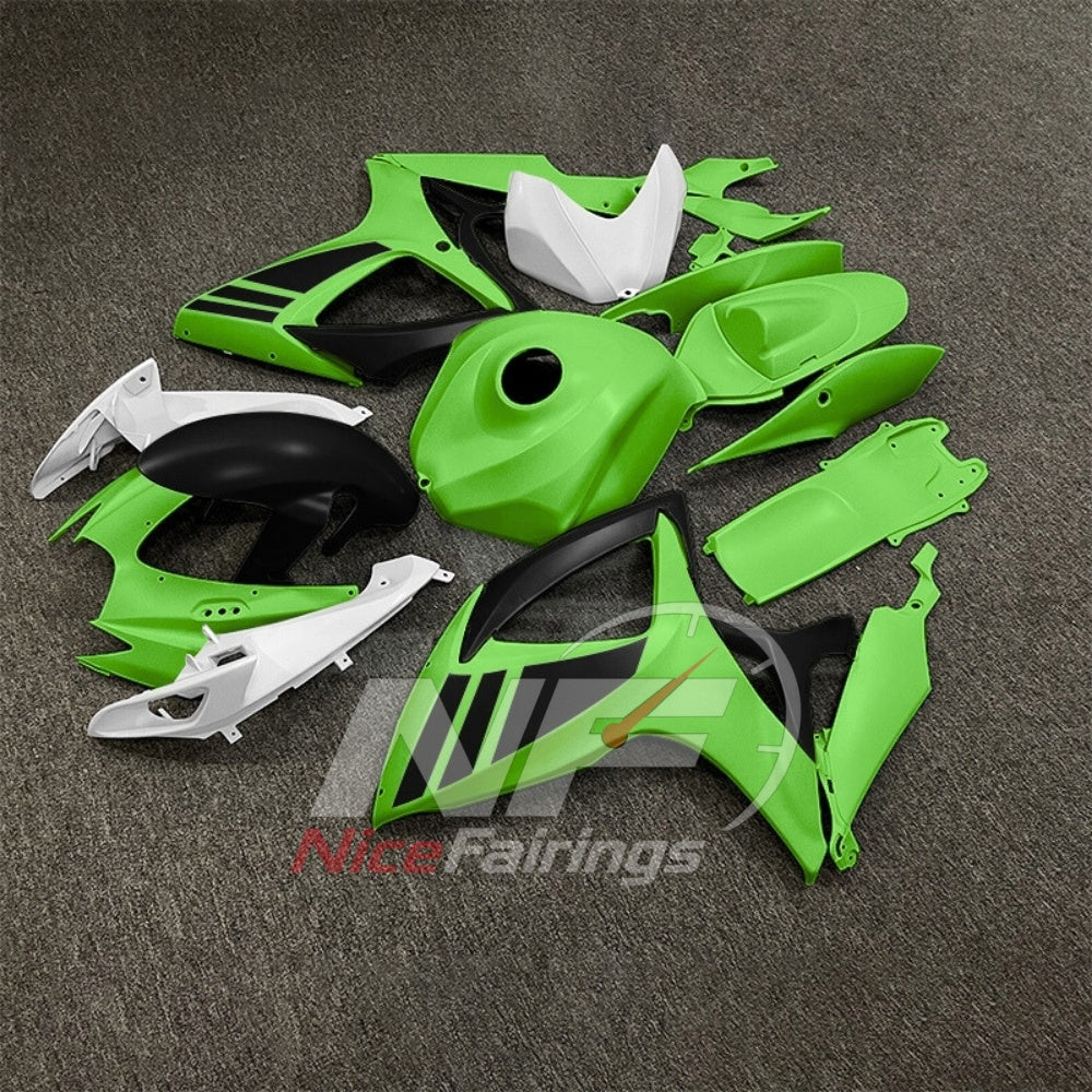 For Suzuki GSXR600 GSXR750 K6 2006-2007 ABS Body Kit Green Gray Street Track Fairings | NiceFairings - side angle image