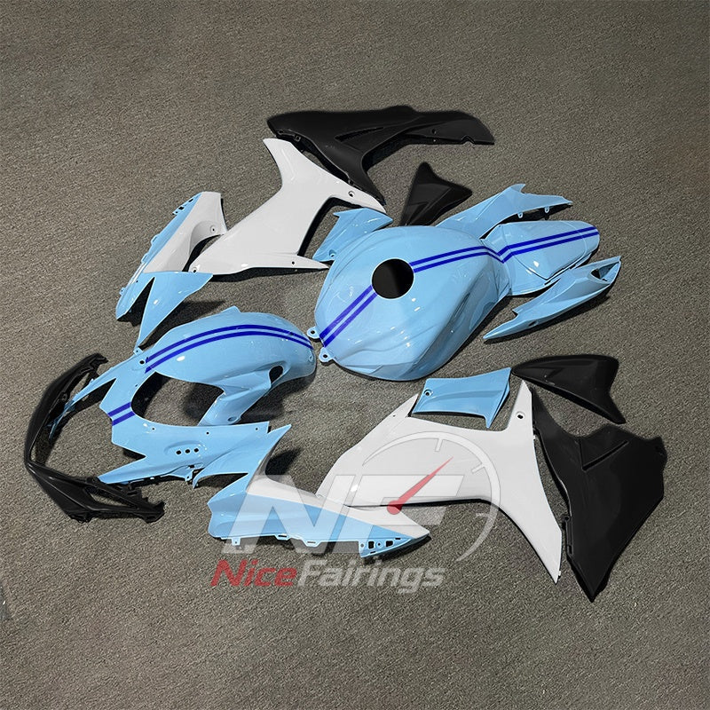 For Suzuki GSXR600 GSXR750 K11 2011-2016 ABS Fairing Kit Blue Black Painted Bodywork | NiceFairings - side angle image