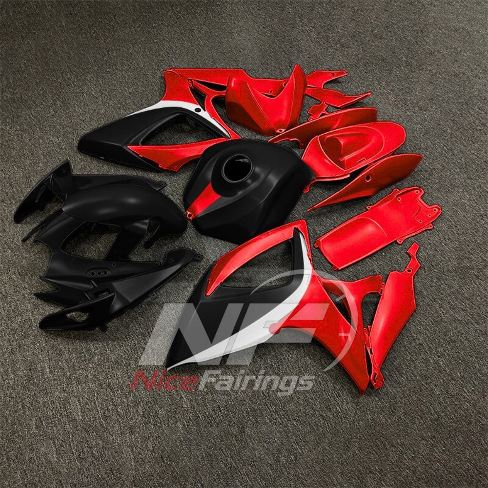 For Suzuki GSX-R600 GSX-R750 K6 2006-2007 Custom Fairings Black Gray ABS Sportbike Plastics | NiceFairings - side angle image