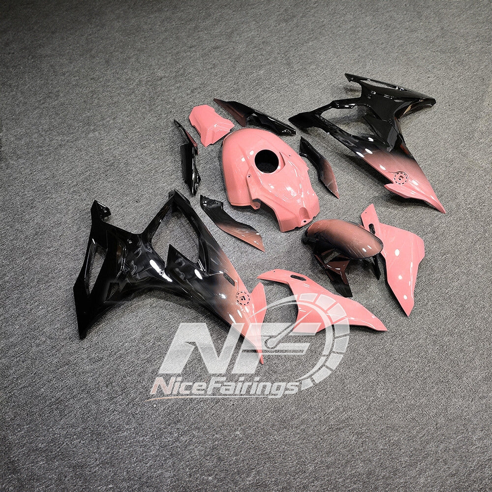 For BMW S1000RR 2019-2022 White Black Premium Edition Sportbike Fairings, Custom ABS Bodywork And Replacement Plastics | NiceFairings - side angle image