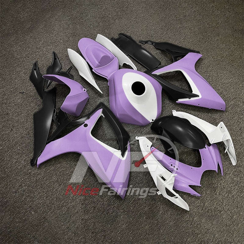 For Suzuki GSX-R600 GSX-R750 K6 2006-2007 Sportbike Fairing Set Black Custom Painted Plastics | NiceFairings - side angle image