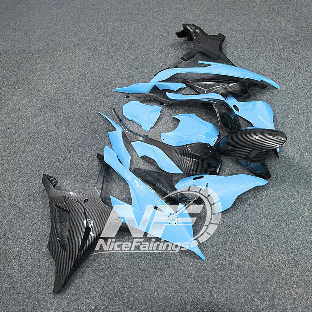 For BMW S1000RR 2019-2022 Blue Silver Performance Edition Custom Painted ABS Body Kit For Street Or Track | NiceFairings - side angle image