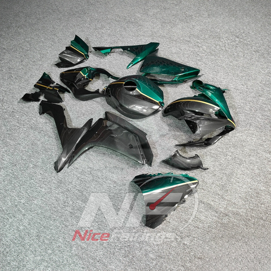 Full Body ABS Cowling Kit Fits YAMAHA YZF-R1 RN19 2007-2008 - Emerald Accents | NiceFairings - side angle image