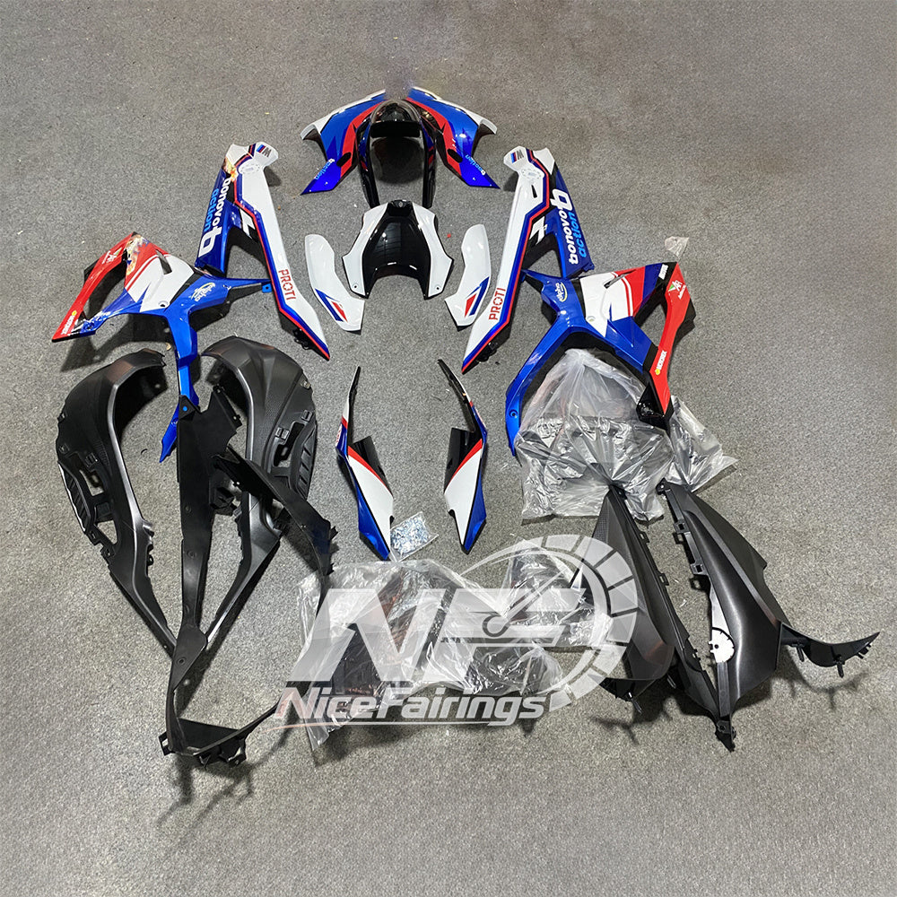 For BMW S1000RR 2019-2022 Blue Silver Custom Painted ABS Body Kit For Street Or Track | NiceFairings - side angle image