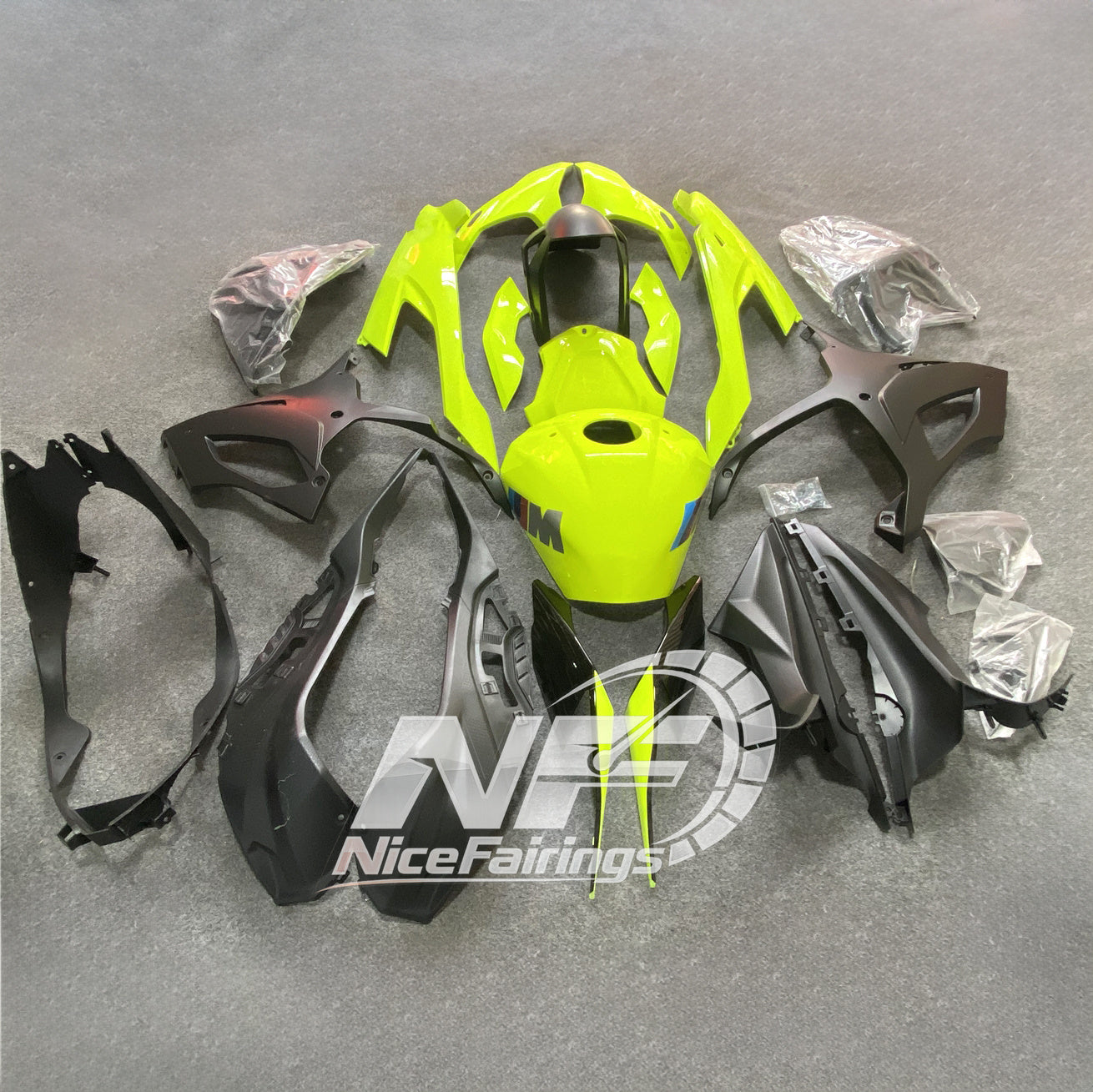 For BMW S1000RR 2019-2022 Blue Silver Sportbike Fairings, Custom ABS Bodywork And Replacement Plastics | NiceFairings - side angle image