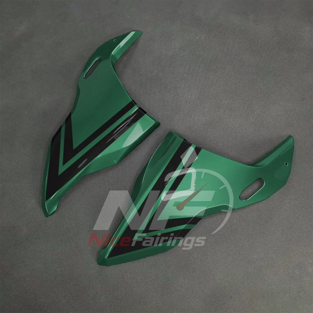 For BMW S1000RR 2025-2026 Green Black Sportbike Fairing Set with Custom Painted Plastics | NiceFairings - side angle image