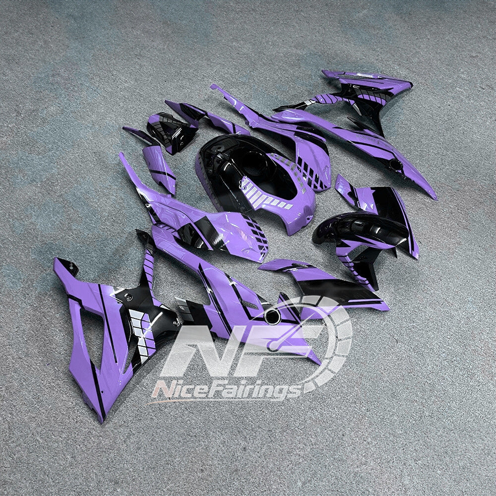 For BMW S1000RR 2019-2022 Tri Color Full Fairing Kit, Painted ABS Motorcycle Plastics | NiceFairings - side angle image