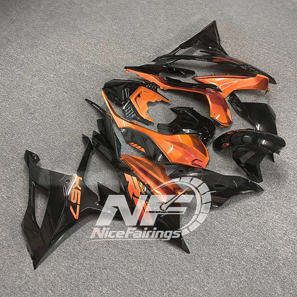 For BMW S1000RR 2019-2022 Blue Silver Custom Fairings, ABS Replacement Plastics Full Body Kit | NiceFairings - side angle image