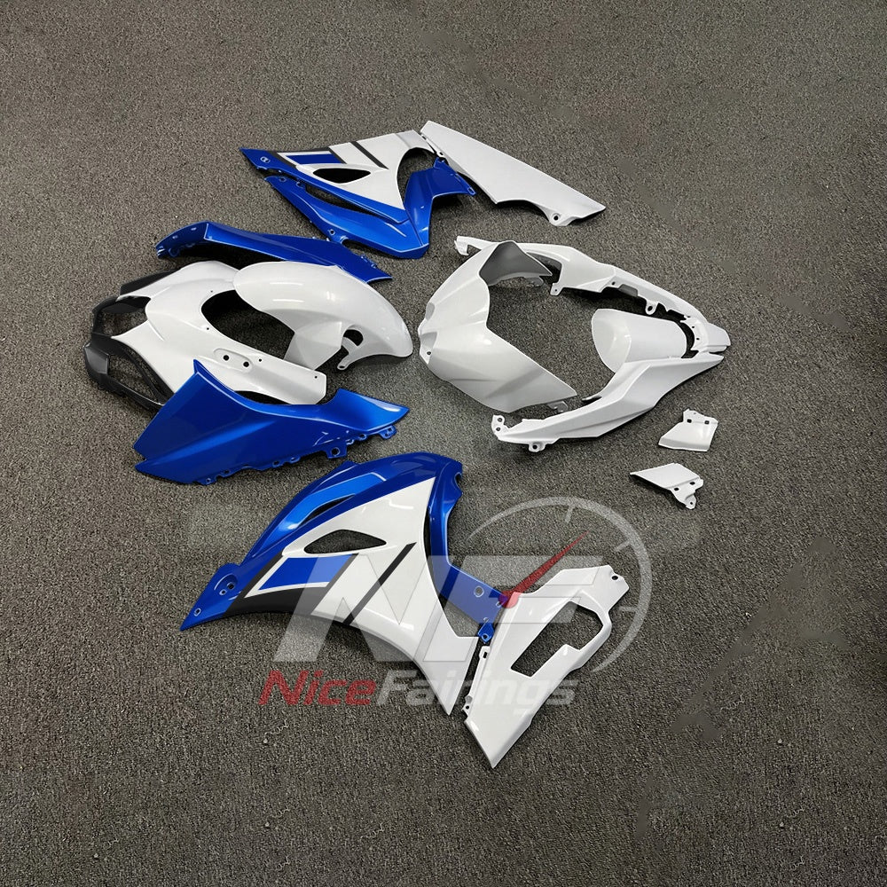For Suzuki GSXR1000 K17 2017-2026 Motorcycle Fairing Kit Blue White Body Panels | NiceFairings - side angle image