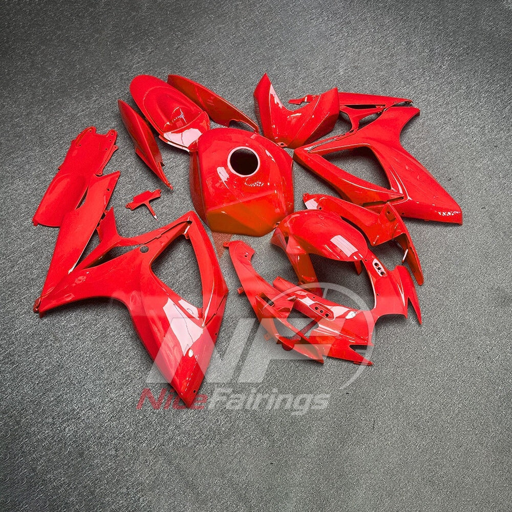 For Suzuki GSXR600 GSXR750 K6 2006-2007 Motorcycle Fairing Kit Gray Red Body Panels | NiceFairings - side angle image