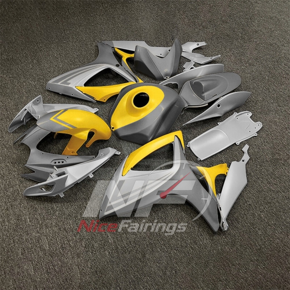 For Suzuki GSXR600 GSXR750 K6 2006-2007 ABS Body Kit Gray Black Street Track Fairings | NiceFairings - side angle image