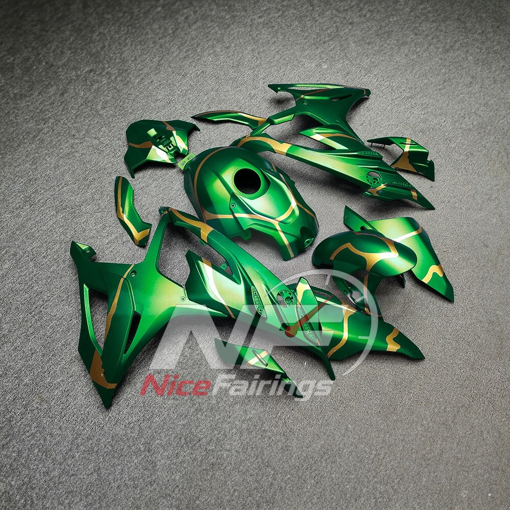 For BMW S1000RR 2023-2024 Green Black Painted ABS Fairings with Complete Replacement Bodywork | NiceFairings - side angle image