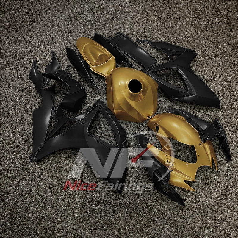 For Suzuki GSXR600 GSXR750 K6 2006-2007 Painted ABS Fairings Black Gray Complete Bodywork | NiceFairings - side angle image