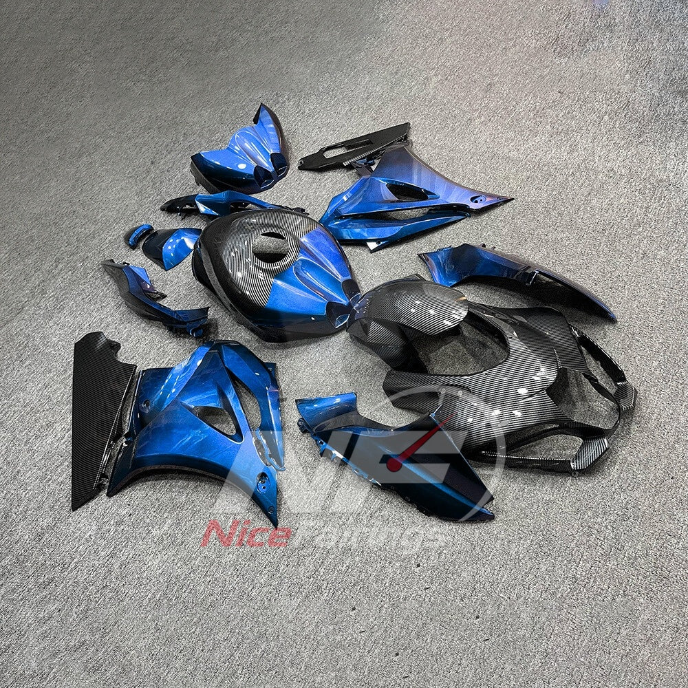 For Suzuki GSXR1000 K17 2017 2018-2026 Motorcycle Fairing Kit Blue Black Body Panels | NiceFairings - side angle image
