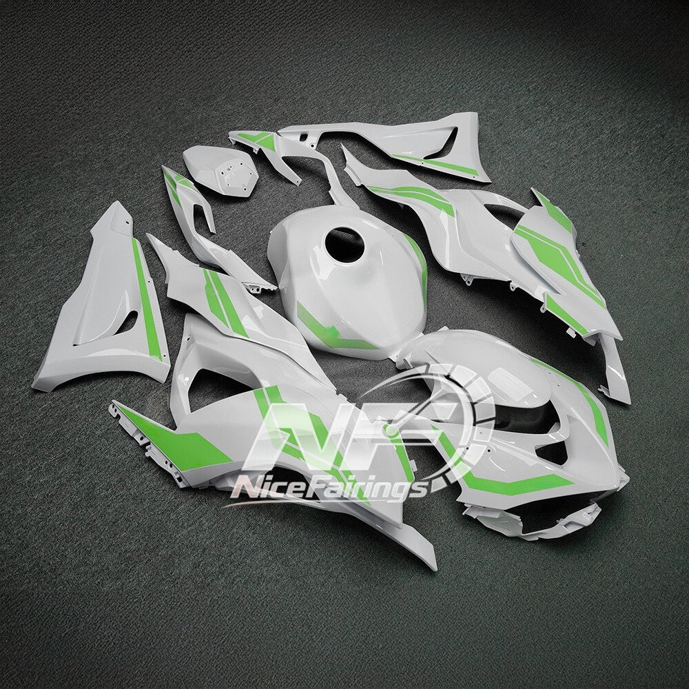 For Kawasaki ZX-6R 636 2024-2025 Replacement Fairing Set White Blue Tank Cover | NiceFairings - side angle image