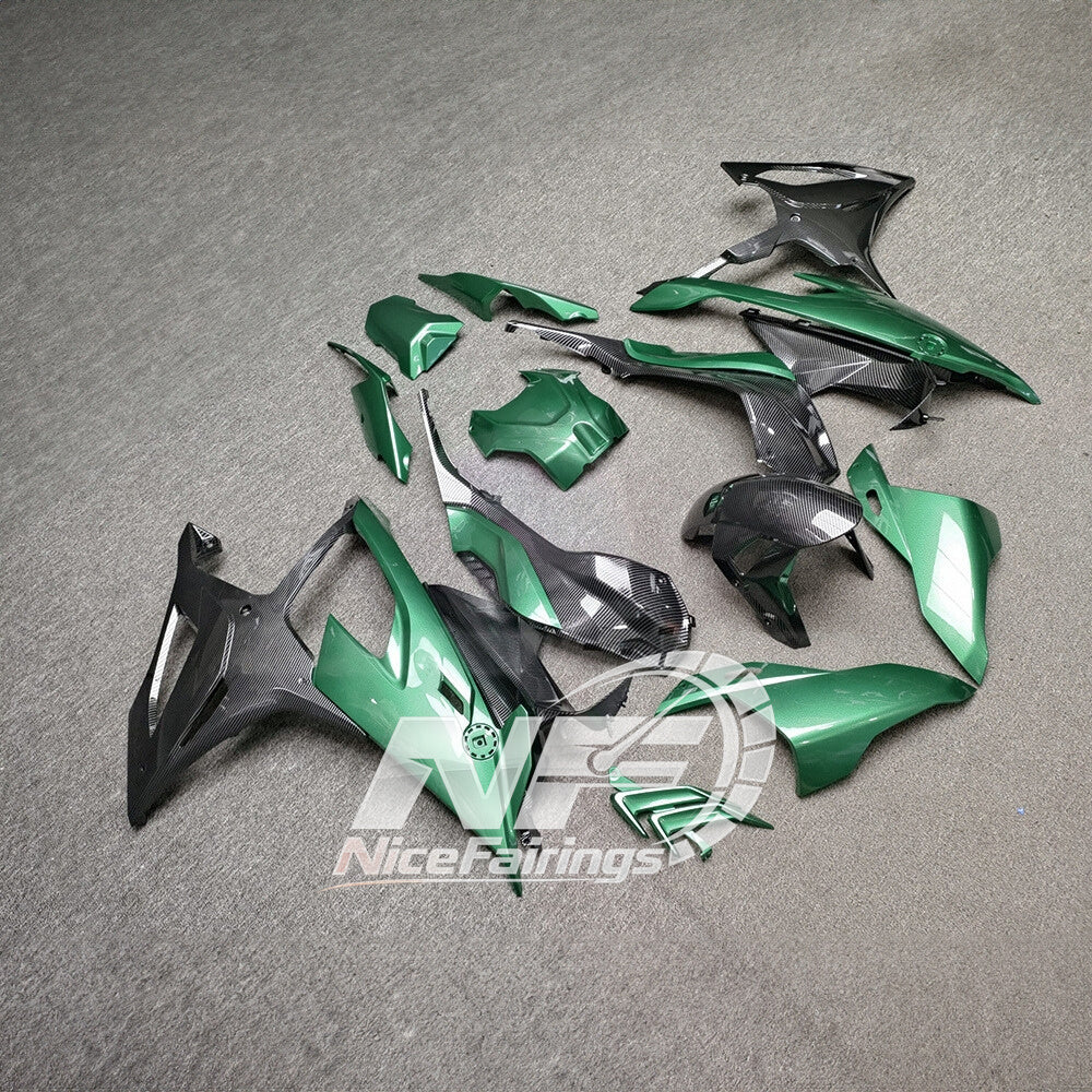 For BMW S1000RR 2019-2022 Blue Silver Custom Fairings, ABS Replacement Plastics Full Body Kit | NiceFairings - side angle image