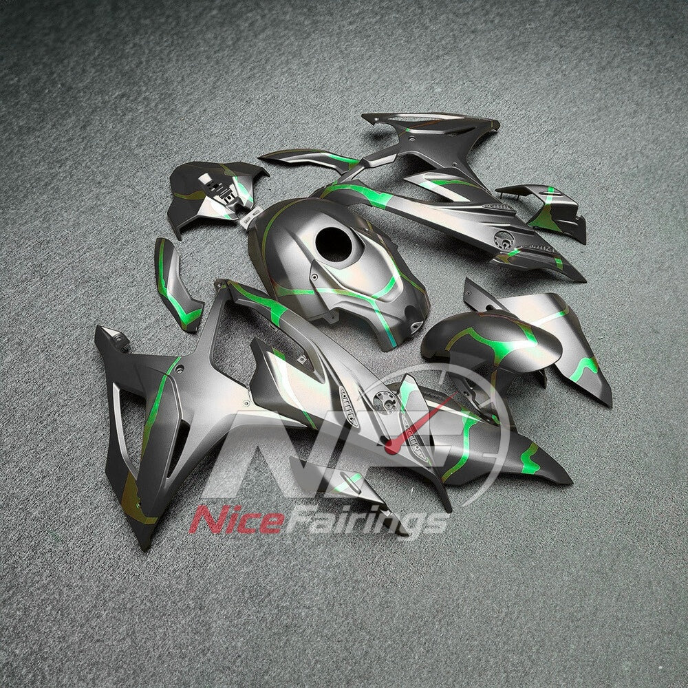 For BMW S1000RR 2023-2024 Green Black ABS Fairing Kit with Painted Bodywork and Replacement Panels | NiceFairings - side angle image
