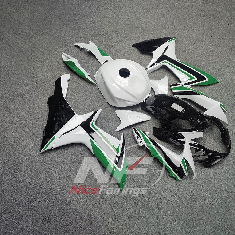 For Suzuki GSX-R600 GSX-R750 K11 2011-2016 Custom Fairings White Black ABS Sportbike Plastics | NiceFairings - side angle image