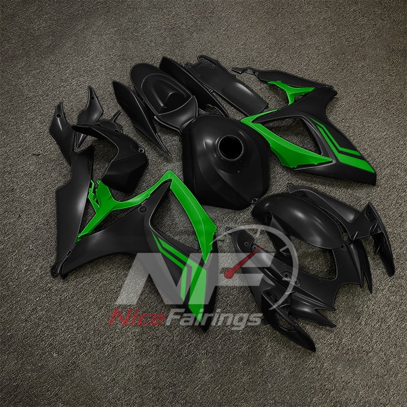 For Suzuki GSXR600 GSXR750 K6 2006-2007 Motorcycle Fairing Kit Black Gray Body Panels | NiceFairings - side angle image