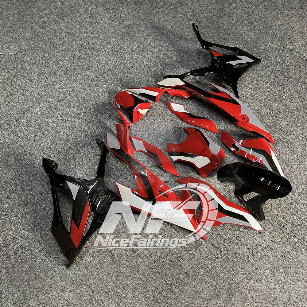 For BMW S1000RR 2019-2022 Silver Black Sportbike Fairings, Custom ABS Bodywork And Replacement Plastics | NiceFairings - side angle image