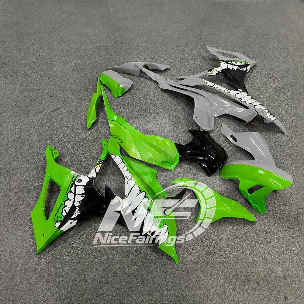 For BMW S1000RR 2019-2022 Lime Yellow Tank Cover ABS Fairing Kit, Custom Painted Motorcycle Bodywork | NiceFairings - side angle image