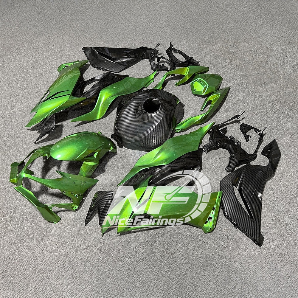 For Kawasaki ZX6R 636 Custom Painted ABS Body Kit Blue Silver Special Edition | NiceFairings - side angle image
