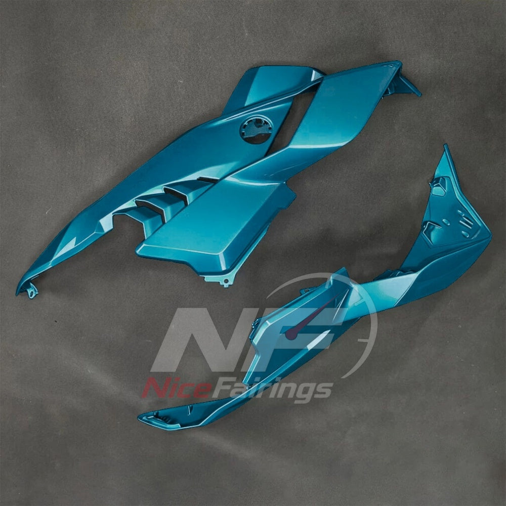 For BMW S1000RR 2025-2026 Teal Black Sportbike Fairing Set with Custom Painted Plastics | NiceFairings - side angle image