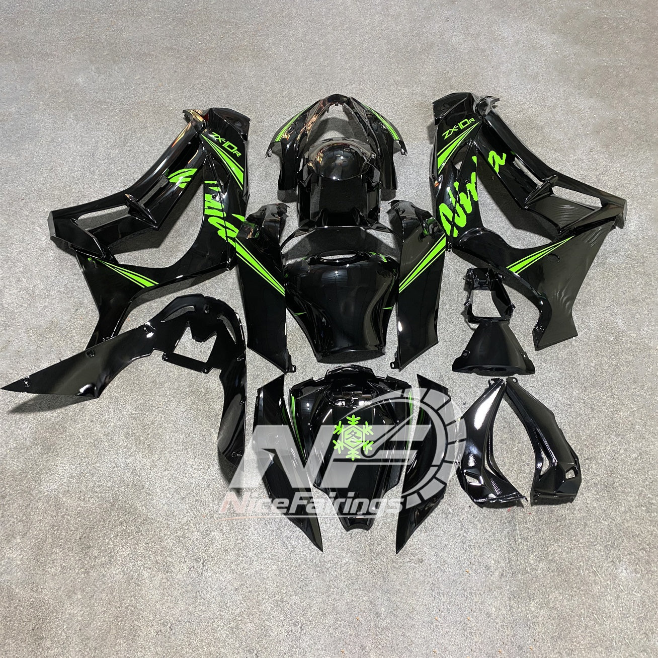 For KAWASAKI ZX10R 2016-2020 Aftermarket Fairing Kit Replacement Plastics | NiceFairings - side angle image