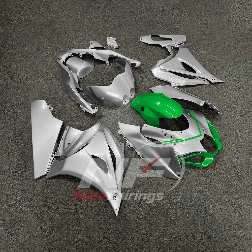 For Suzuki GSXR1000 K17 2017-2026 K17 ABS Body Kit Green Black Street Track Fairings | NiceFairings - side angle image