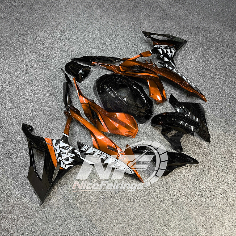 For BMW S1000RR 2019-2022 Gloss Black Premium Edition Custom Fairings, ABS Replacement Plastics Full Body Kit | NiceFairings - side angle image