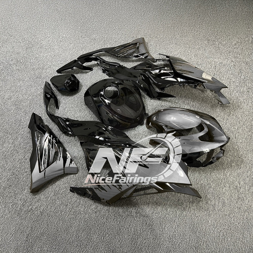For Kawasaki Ninja ZX-6R 636 2024-2025 Custom Fairings White Blue Premium Edition | NiceFairings - side angle image