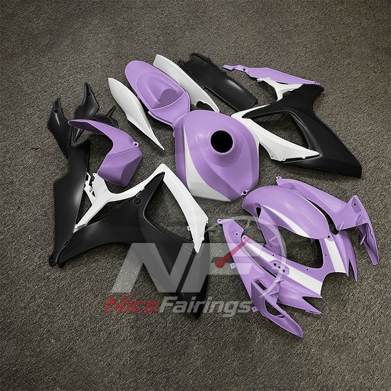 For Suzuki GSXR600 GSXR750 K6 2006-2007 Painted ABS Fairings Black Complete Bodywork | NiceFairings - side angle image