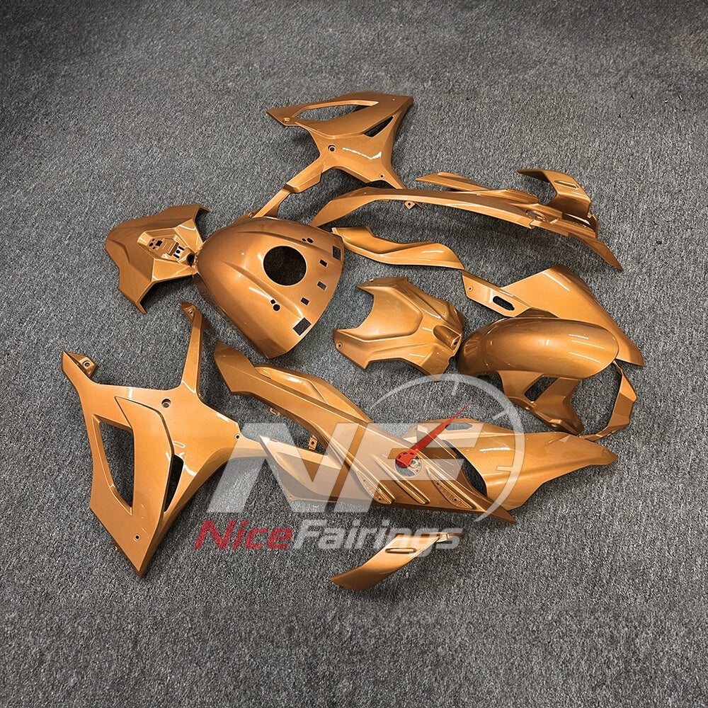 For BMW S1000RR 2023-2024 Orange Black ABS Fairing Kit with Painted Bodywork and Replacement Panels | NiceFairings - side angle image