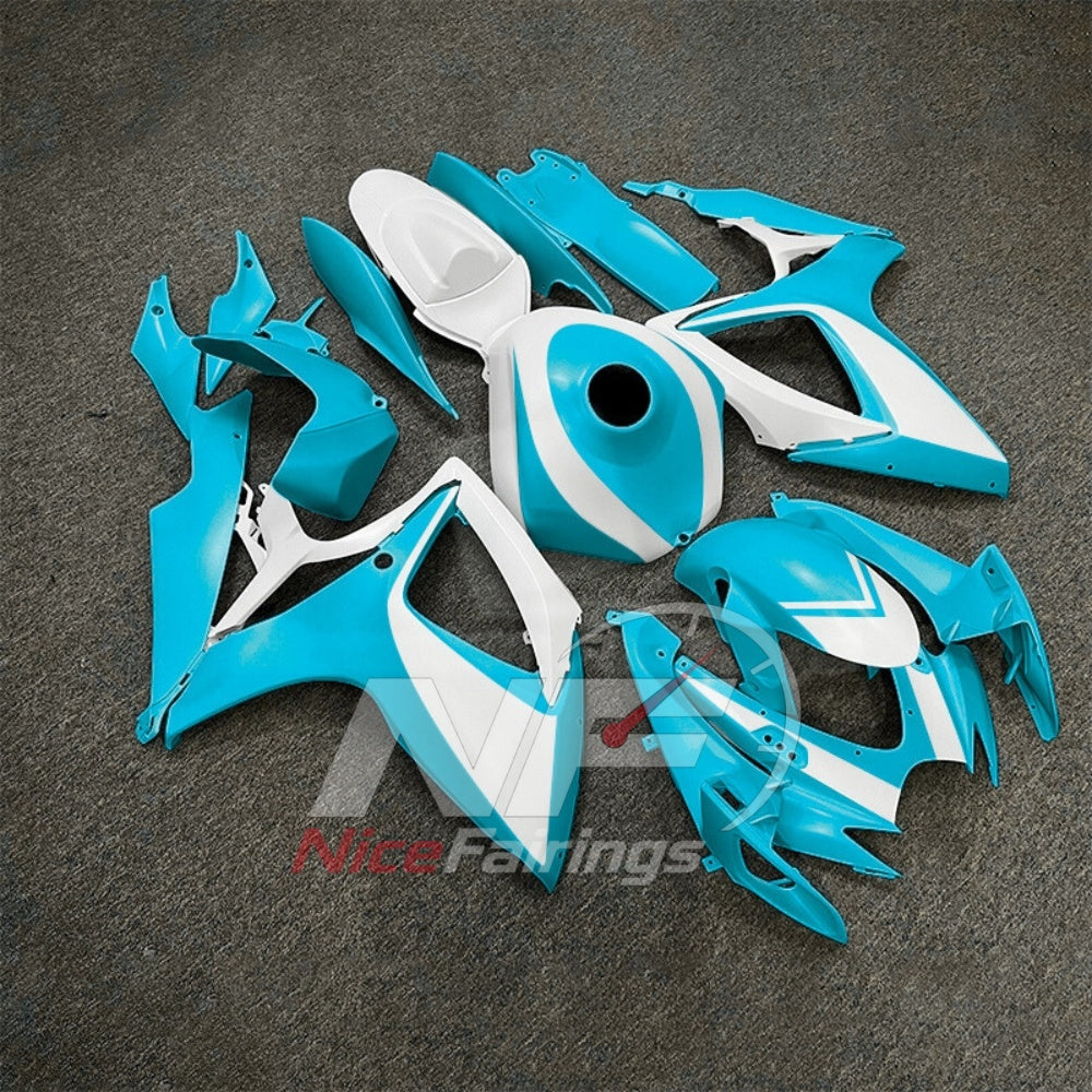 For Suzuki GSXR600 GSXR750 K6 2006-2007 ABS Body Kit Teal Gray Street Track Fairings | NiceFairings - side angle image