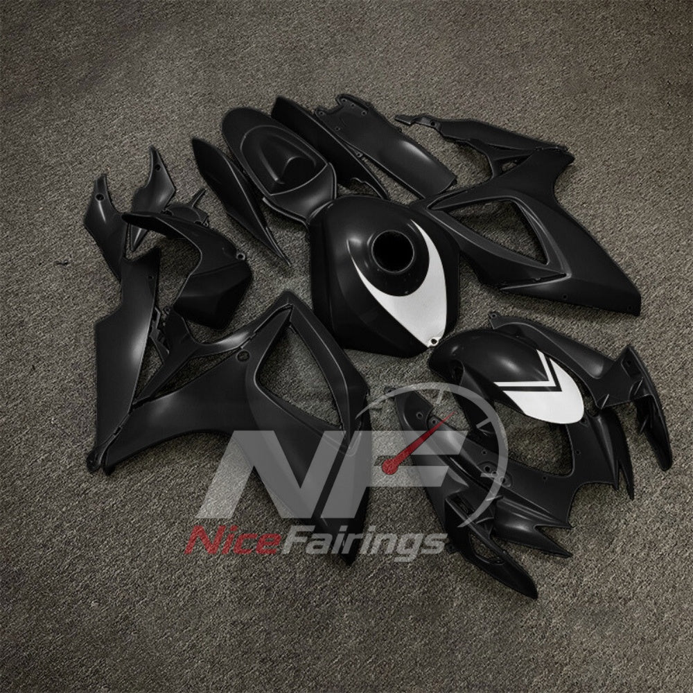 For Suzuki GSXR600 GSXR750 K6 2006-2007 Motorcycle Fairing Kit Black Gray Body Panels | NiceFairings - side angle image
