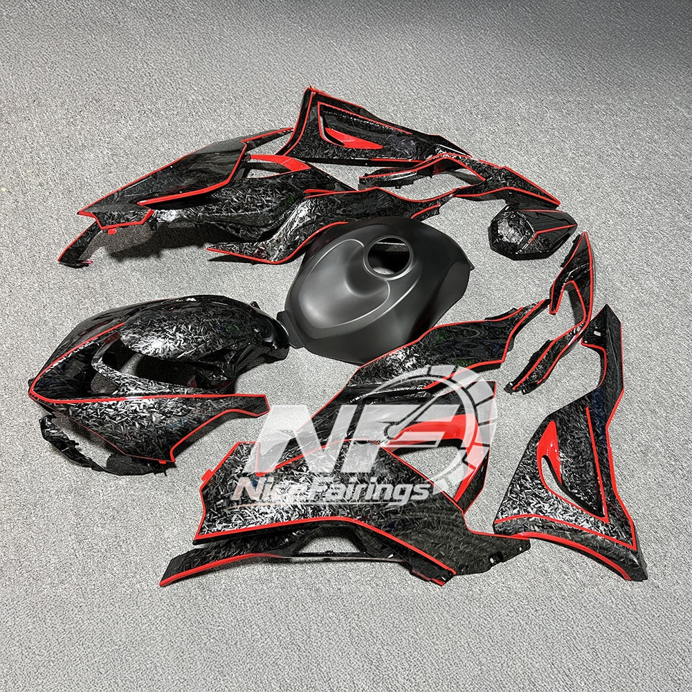 For Kawasaki ZX6R 636 Custom Painted ABS Body Kit Blue Silver Signature Edition | NiceFairings - side angle image