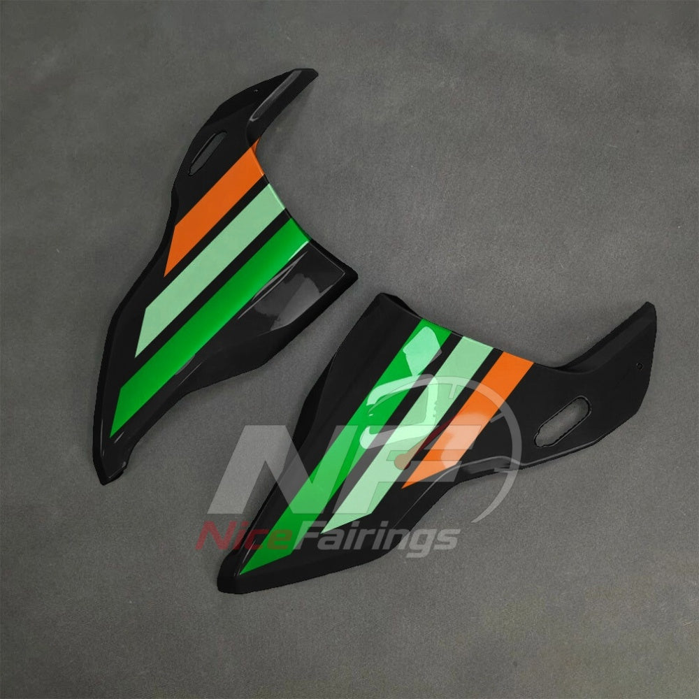 For BMW S1000RR 2025-2026 Orange Black Sportbike Fairing Set with Custom Painted Plastics | NiceFairings - side angle image