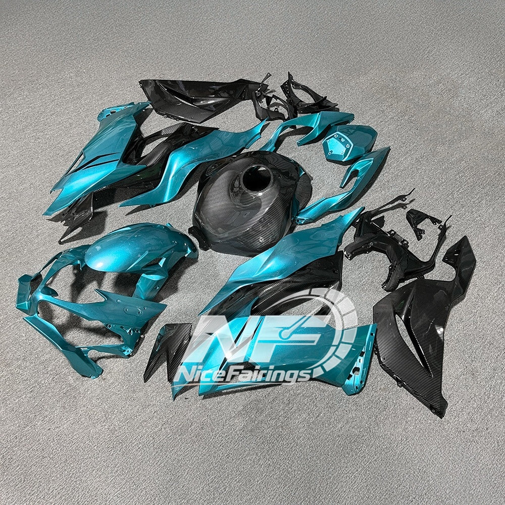 For Kawasaki ZX6R 636 2019-2023 Painted Motorcycle Bodywork Grey Red Special Edition | NiceFairings - side angle image