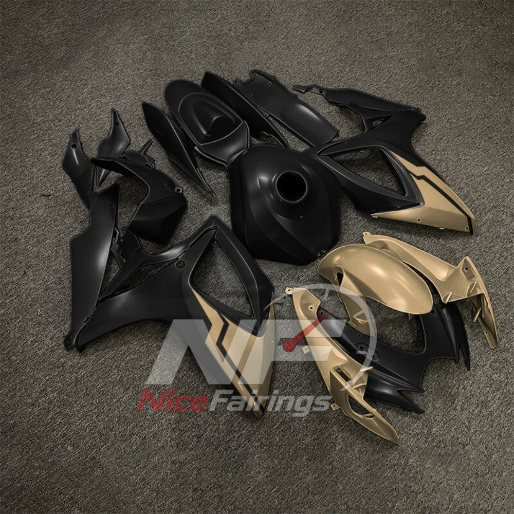 For Suzuki GSXR600 GSXR750 K6 2006-2007 Motorcycle Fairing Kit Black Gray Body Panels | NiceFairings - side angle image