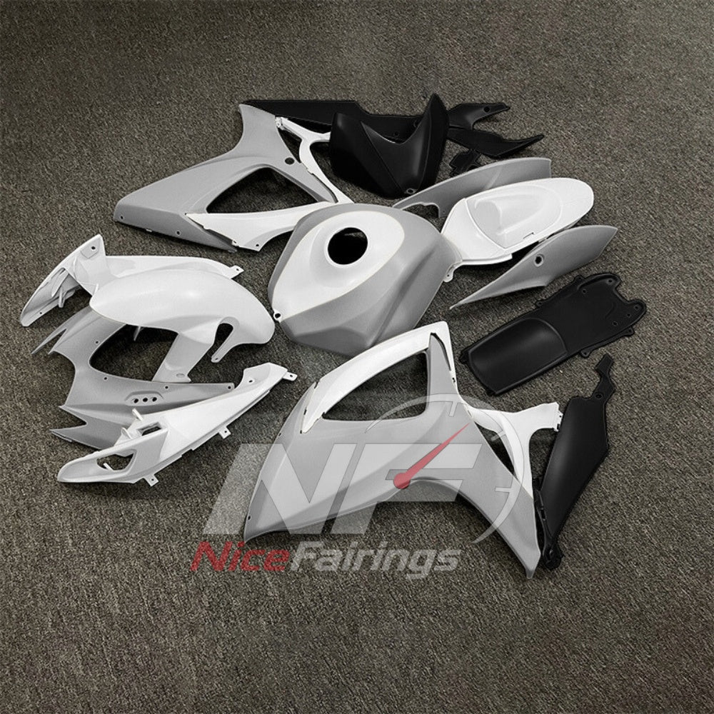 For Suzuki GSXR600 GSXR750 K6 2006-2007 ABS Body Kit Gray Black Street Track Fairings | NiceFairings - side angle image
