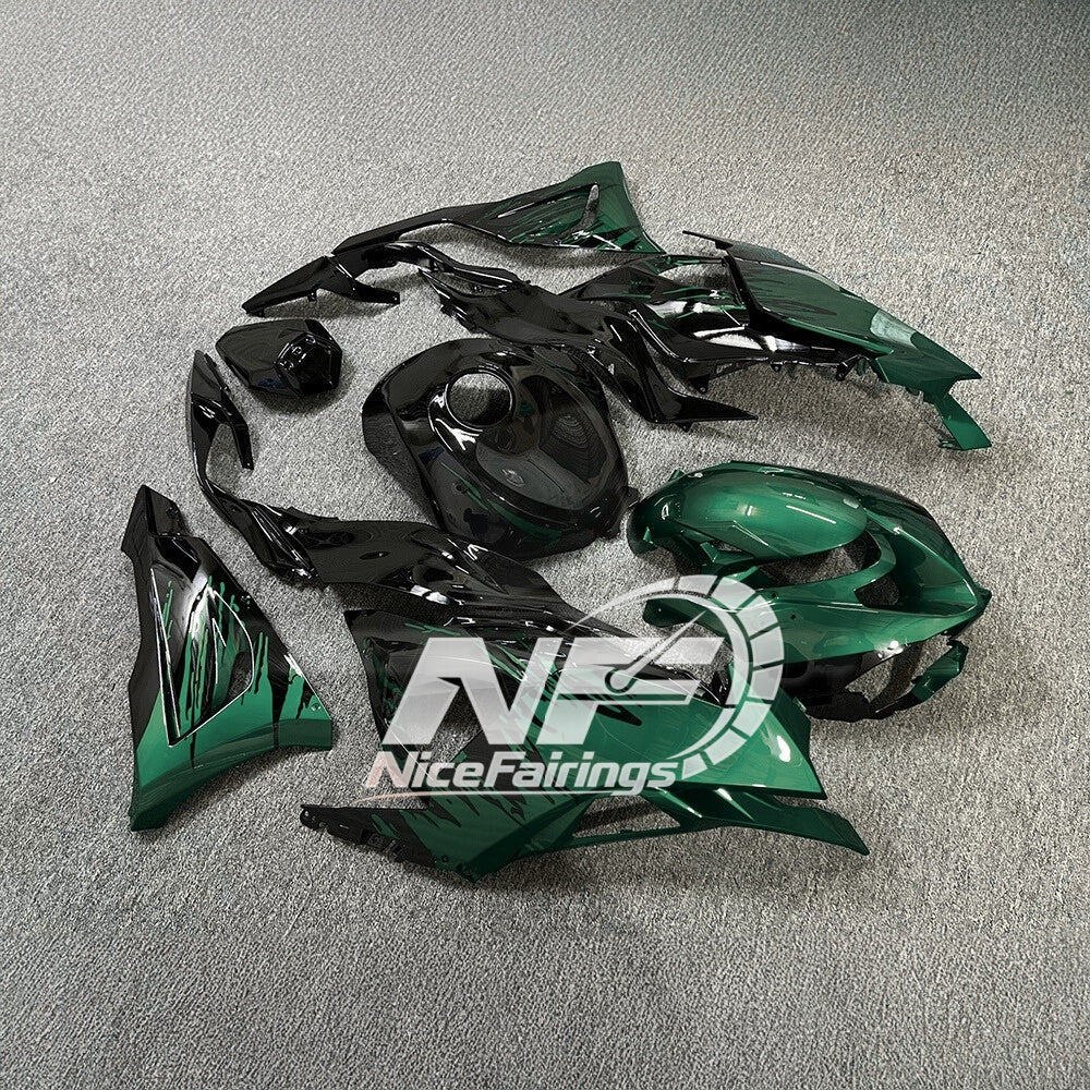 For Kawasaki Ninja ZX6R 636 2024-2025 Sportbike Plastics Gloss White Premium Edition | NiceFairings - side angle image