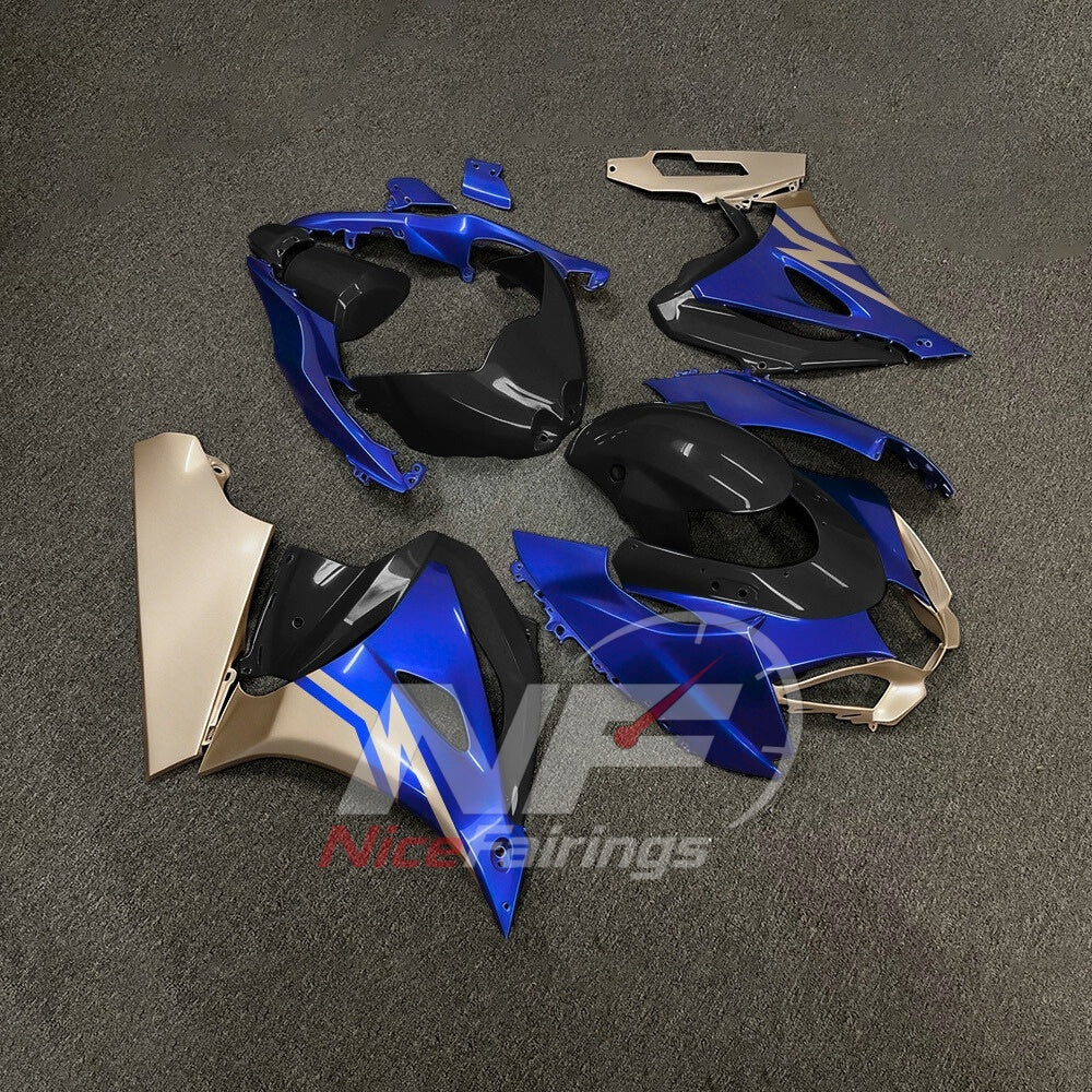 For Suzuki GSX-R1000 K17 2017 2018-2026 Sportbike Fairing Set Blue Black Custom Painted Plastics | NiceFairings - side angle image