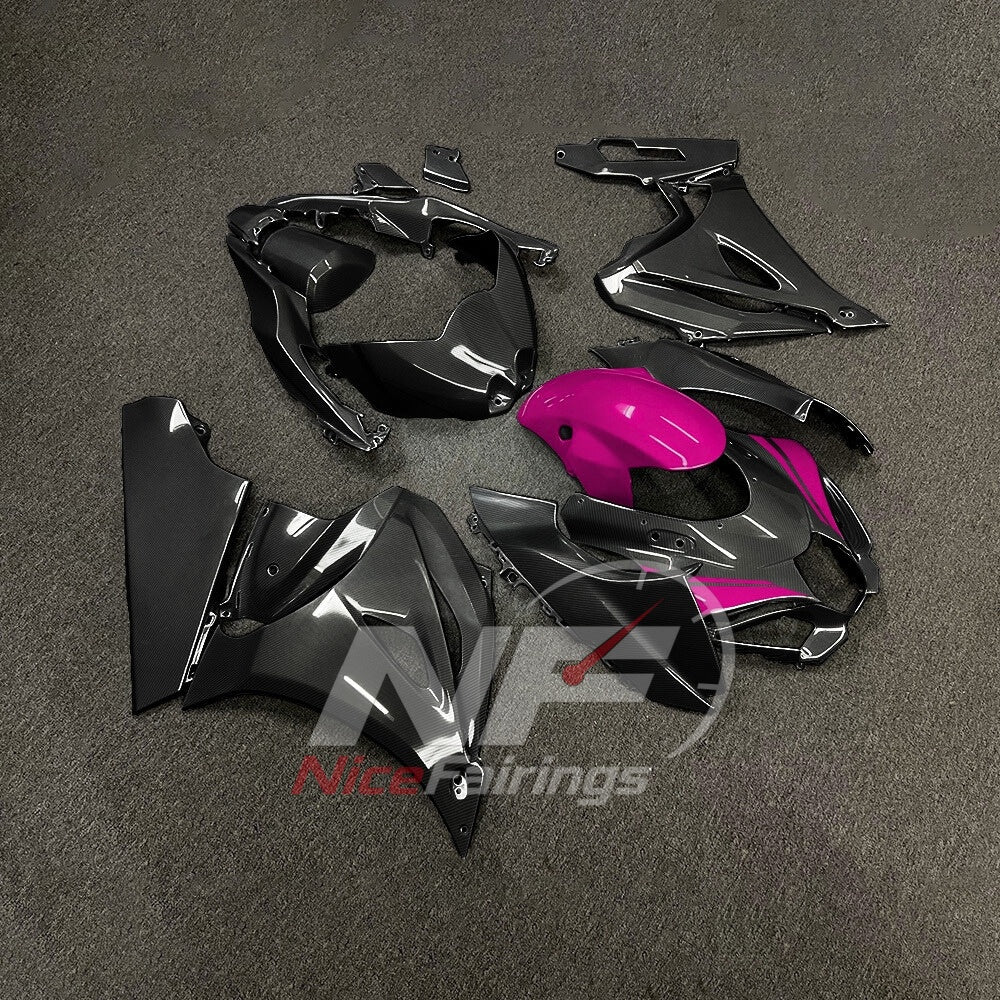For Suzuki GSX-R1000 K17 2017-2026 K17 Sportbike Fairing Set Pink Black Custom Painted Plastics | NiceFairings - side angle image