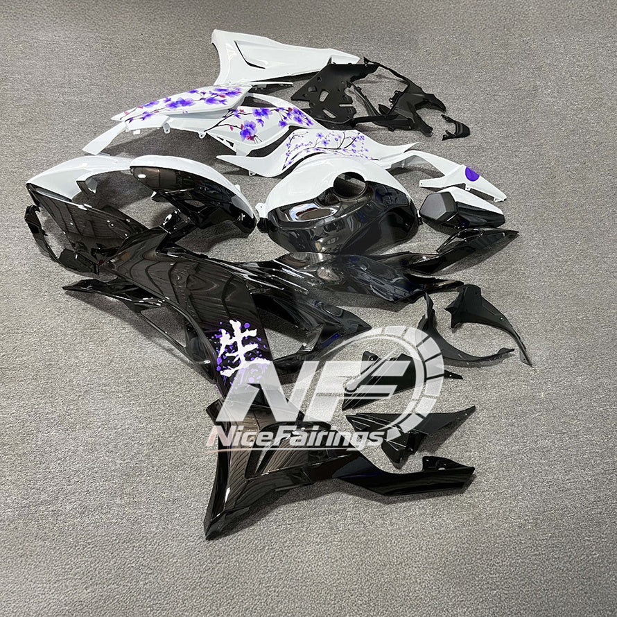 For Kawasaki ZX6R 636 2024-2025 ABS Fairing Kit Green Black Signature Edition | NiceFairings - side angle image