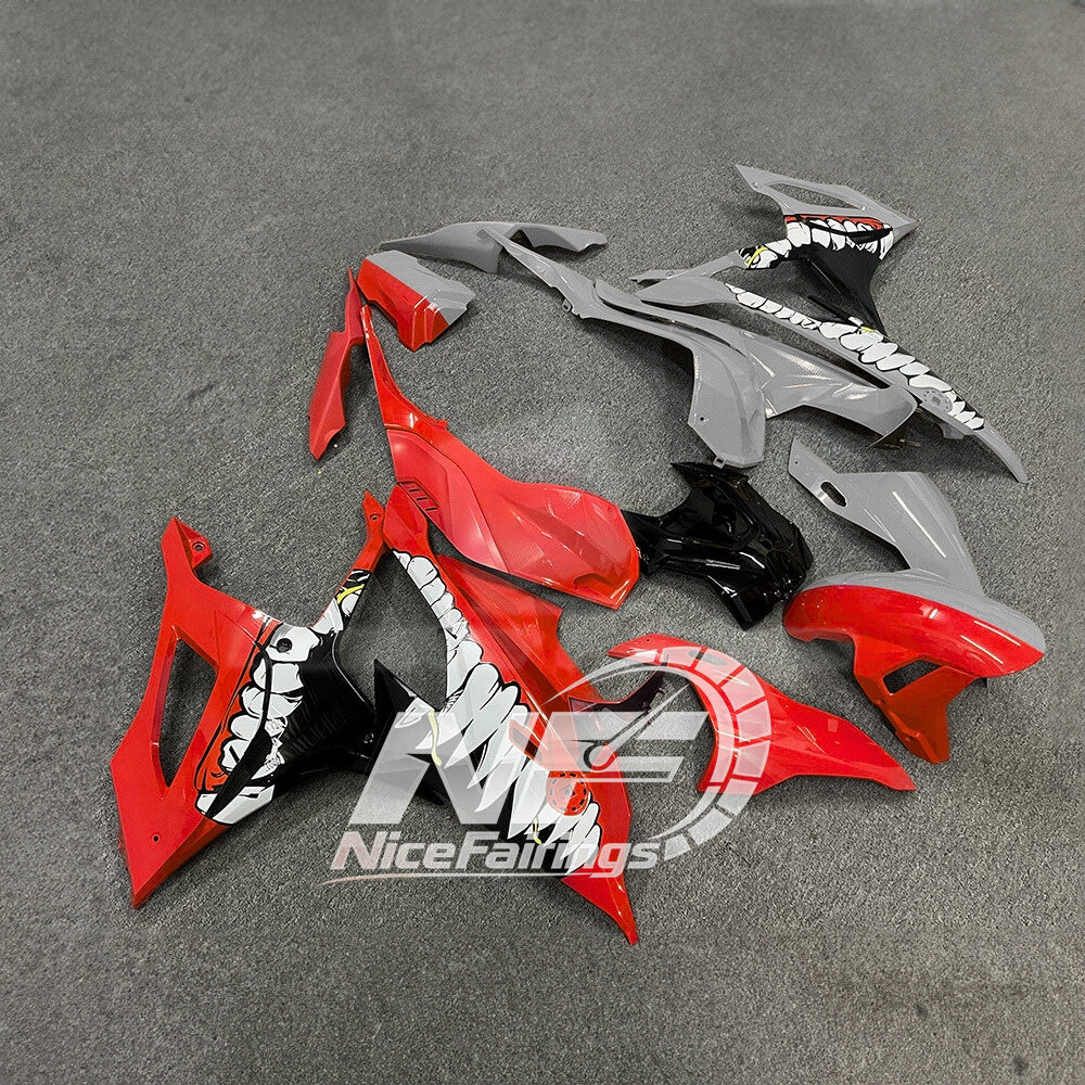 For BMW S1000RR 2019-2022 Orange Black Custom Fairings, ABS Replacement Plastics Full Body Kit | NiceFairings - side angle image