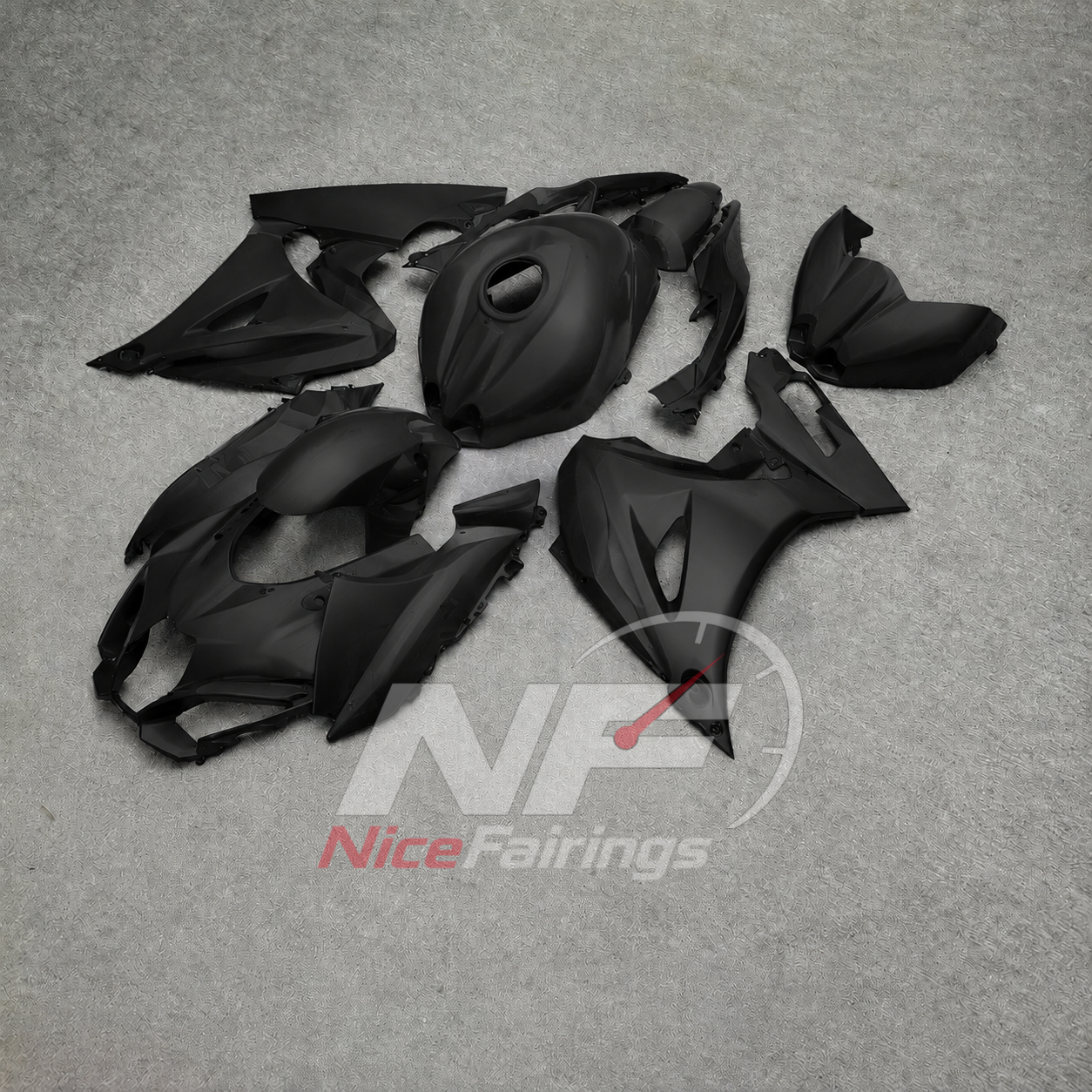 For Suzuki GSX-R1000 K17 17-26 Sportbike Fairing Set Black Custom Painted Plastics | NiceFairings - side angle image