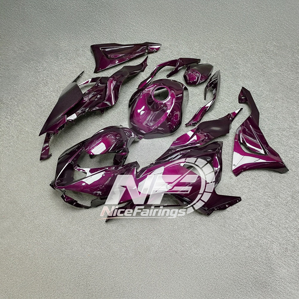 For Kawasaki ZX6R 636 2024-2025 Painted Motorcycle Bodywork Red Black Signature Edition | NiceFairings - side angle image